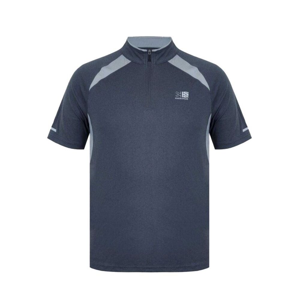 Karrimor Mens Zip Neck Regular Competition T-Shirt / Charcoal/Gray